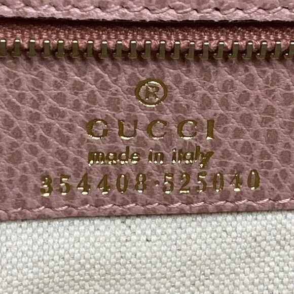 Auth GUCCI Swing 354408 Brown Pink Leather Tote Bag - Picture 12 of 16